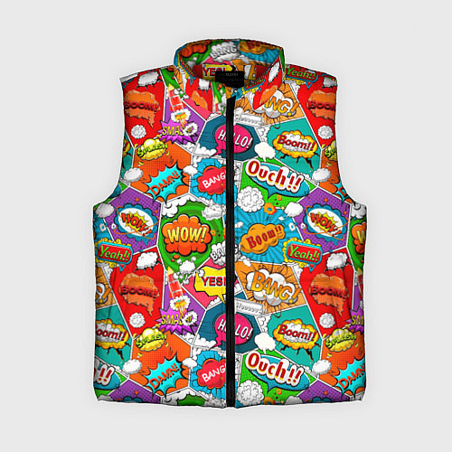 Женский жилет Bang Boom Ouch pop art pattern / 3D-Красный – фото 1