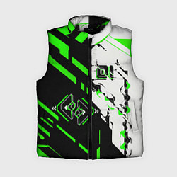 Женский жилет Зелёные и чёрные техно линии