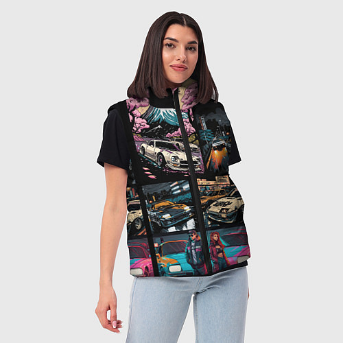 Женский жилет Japanese jdm art / 3D-Красный – фото 3