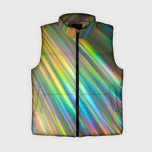 Женский жилет Радужные линии лучи / 3D-Светло-серый – фото 1