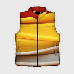 Женский жилет Желтая абстракция с оранжевой волной