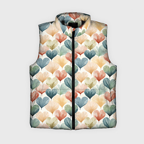 Женский жилет Разноцветные нарисованные сердечки / 3D-Черный – фото 1