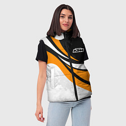 Женский жилет КТМ - оранжевые вставки, цвет: 3D-красный — фото 2