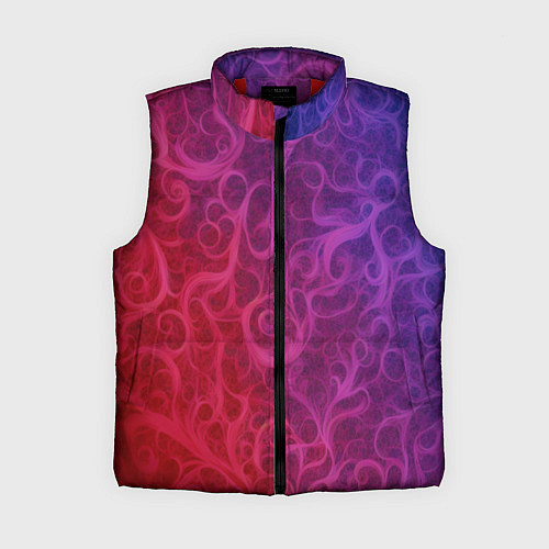 Женский жилет Вихревые узоры на градиенте / 3D-Красный – фото 1