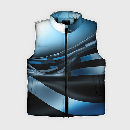 Женский жилет Черно-синий абстрактный спортивный стиль / 3D-Черный – фото 1