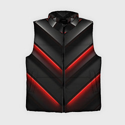 Женский жилет Красное свечение на черном, цвет: 3D-светло-серый