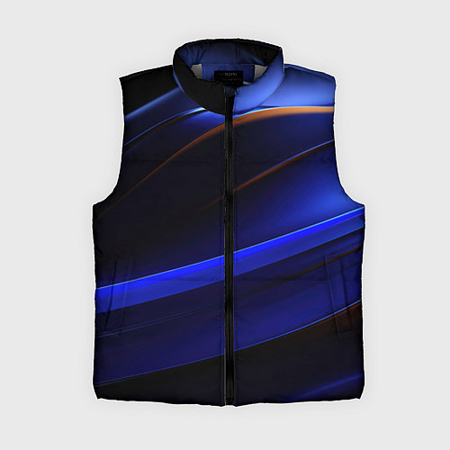 Женский жилет Синее свечение на абстрактном фоне / 3D-Светло-серый – фото 1