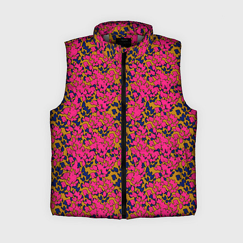 Женский жилет Взаимосвязанные листочки, розового жёлтого и синег / 3D-Светло-серый – фото 1