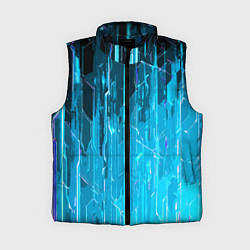 Женский жилет Белые линии на синем фоне, цвет: 3D-черный