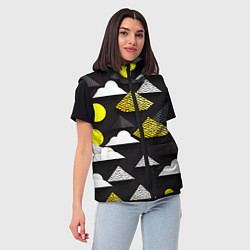 Женский жилет Минимализм в облаках, цвет: 3D-черный — фото 2