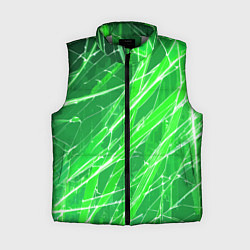 Женский жилет Белые линии на зелёном фоне, цвет: 3D-светло-серый