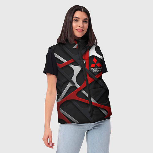 Женский жилет Mitsubishi - texture / 3D-Красный – фото 3