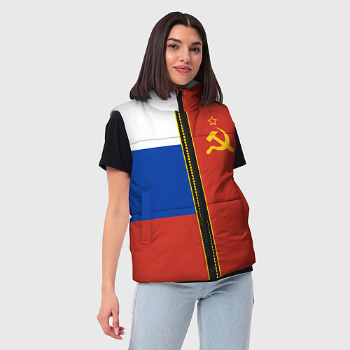 Женский жилет Россия и СССР / 3D-Красный – фото 3