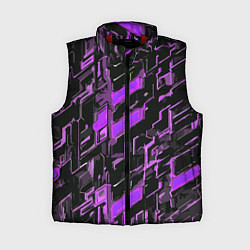 Женский жилет Фиолетовые неоновые линии, цвет: 3D-красный
