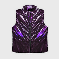 Женский жилет Фиолетовые кристаллы и камень, цвет: 3D-черный