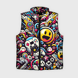 Женский жилет Паттерн с играми, цвет: 3D-черный