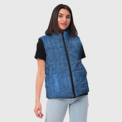 Женский жилет Синий Джинс, цвет: 3D-черный — фото 2