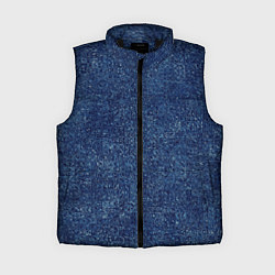 Женский жилет Текстура тёмно-синий мелкие квадраты