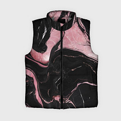 Женский жилет Черно-розовый мрамор, цвет: 3D-светло-серый