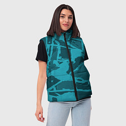 Женский жилет Изумрудно-бирюзовая графика, цвет: 3D-светло-серый — фото 2