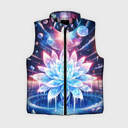 Женский жилет Космический цветок из льда - эзотерический лотос, цвет: 3D-черный