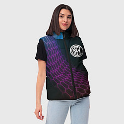 Женский жилет Inter футбольная сетка, цвет: 3D-черный — фото 2