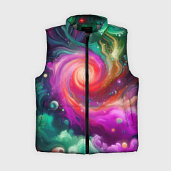 Женский жилет Космическая неоновая фантазия - нейросеть