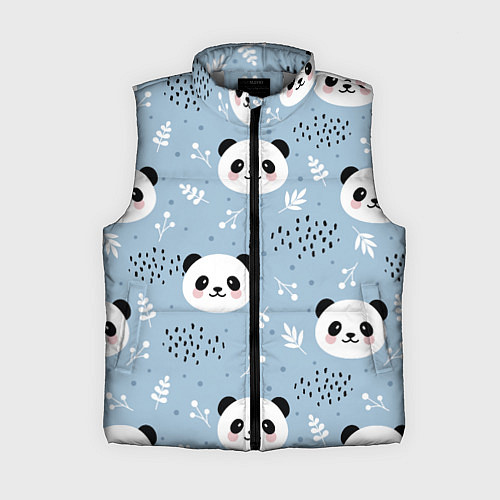 Женский жилет Панды и цветочки / 3D-Светло-серый – фото 1