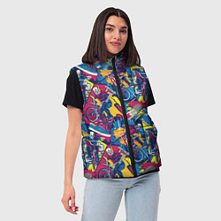 Женский жилет Езда на велосипеде BMX в стиле комиксов, цвет: 3D-красный — фото 2