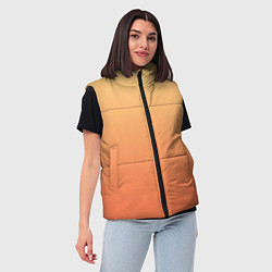 Женский жилет Градиент солнечный жёлто-оранжевый приглушённый, цвет: 3D-черный — фото 2