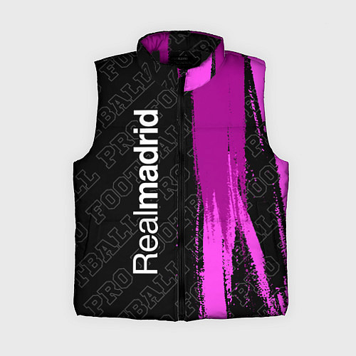 Женский жилет Real Madrid pro football по-вертикали / 3D-Черный – фото 1