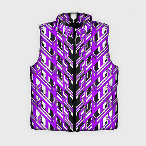 Женский жилет Фиолетовая техно броня / 3D-Светло-серый – фото 1