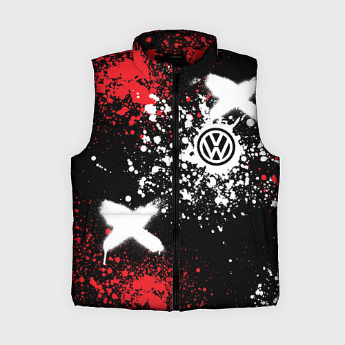 Женский жилет Фольксваген на фоне граффити и брызг красок / 3D-Красный – фото 1