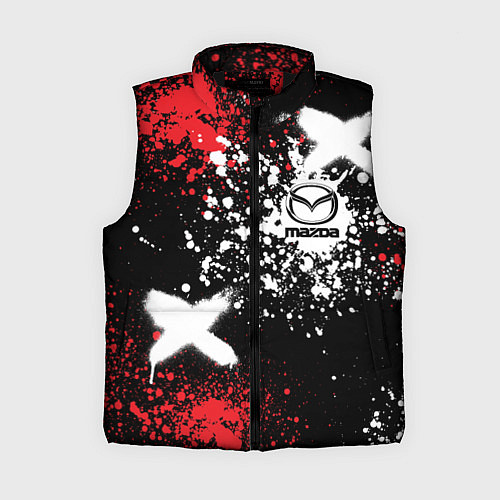 Женский жилет Мазда на фоне граффити и брызг красок / 3D-Черный – фото 1