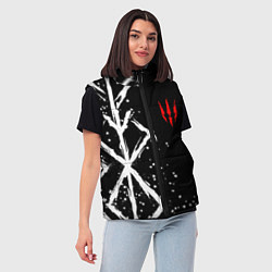 Женский жилет Ведьмак - белые руны, цвет: 3D-красный — фото 2