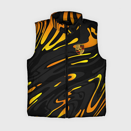 Женский жилет Porsche - Желтые разводы / 3D-Черный – фото 1