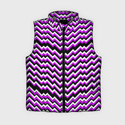 Женский жилет Фиолетовые и белые ломаные линии, цвет: 3D-светло-серый