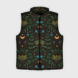 Женский жилет Ночь, луна и мотыльки - паттерн