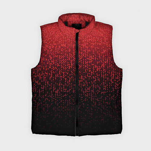 Женский жилет Градиент мозаика красно-чёрный / 3D-Черный – фото 1