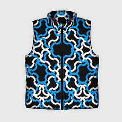 Женский жилет Сине-белые полосы на чёрном фоне, цвет: 3D-красный