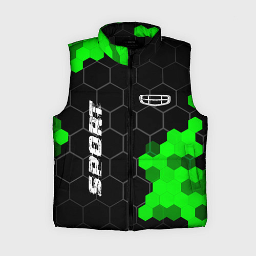 Женский жилет Geely green sport hexagon / 3D-Черный – фото 1