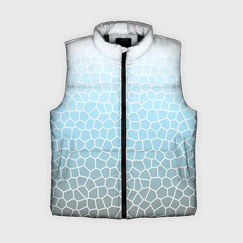 Женский жилет Светлый серо-голубой паттерн мозаика / 3D-Черный – фото 1