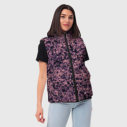 Женский жилет Абстрактный брызги сине-розовый, цвет: 3D-черный — фото 2
