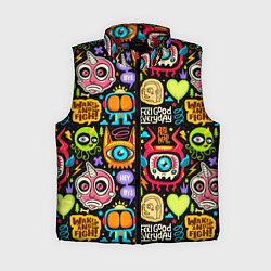 Женский жилет Feel good every day motivation monsters pattern, цвет: 3D-красный