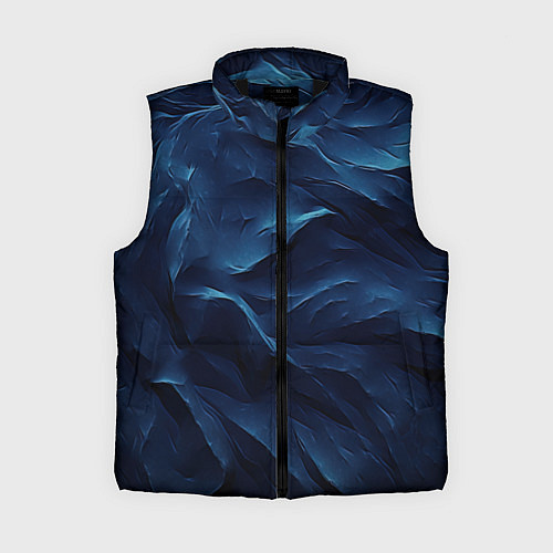Женский жилет Синие глубокие абстрактные волны / 3D-Черный – фото 1