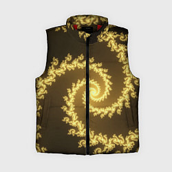 Женский жилет Желтая спираль фракталов, цвет: 3D-красный