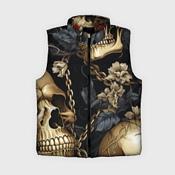 Женский жилет Золотые черепа с цепями