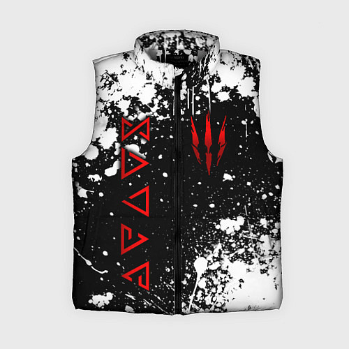 Женский жилет Знаки из Ведьмака - белые брызги / 3D-Светло-серый – фото 1