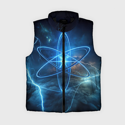 Женский жилет Светящийся атом и молнии / 3D-Черный – фото 1