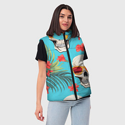 Женский жилет Черепа в отпуске, цвет: 3D-светло-серый — фото 2